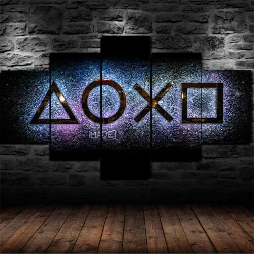 Gaming Arena, Japan Logo 5 Panel Canvas Picture Print Wall Art Canvas Painting Wall Decor for Living Room Poster No Framed