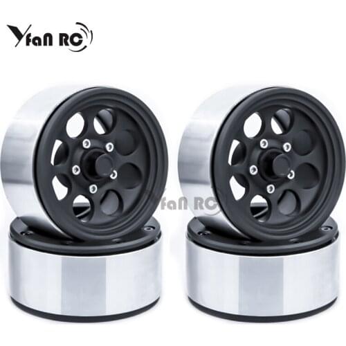 Yfan Rc 4 Pcs Aluminum Alloy 1.9 Beadlock Wheels Rims For 1/10 RC Crawler Axial SCX10 SCX10 II 90046 AXI03007 Traxxas TRX4 D90