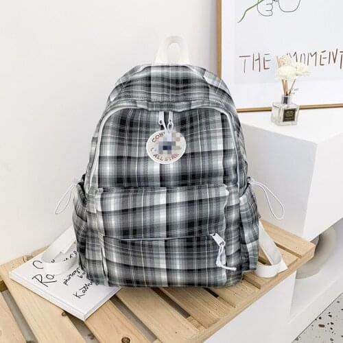 2021 New Backpack Air Cushion Shoulder Strap High School Student Travel Faction Capacity Canvas Waterproof l Bag Casual KM8009