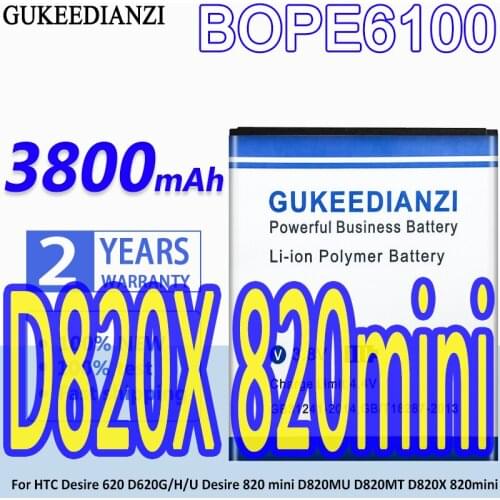 GUKEEDIANZI New BOPE6100 3800mAh Phone Battery For HTC Desire 620 D620G/H/U / 820mini D820MU D820MT D820X 820mini Battery