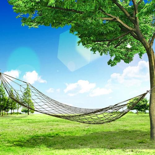 Single Nylon Mesh Hammock Also Used For a Hanging Swing For Outdoor Travel Camping Sleeping and Rest Net Hammock