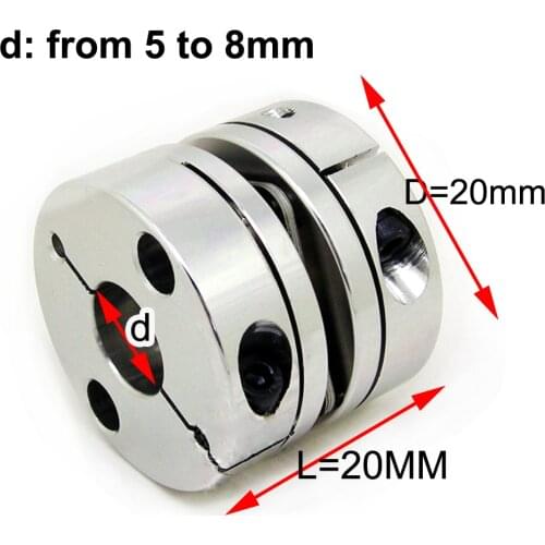 Outter Dia.= 20mm Single Disk Coupling 5mm 6mm 6.35mm 8mm Clamping Disc Coupler