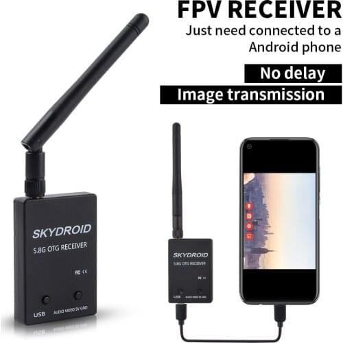Skydroid UVC Single Control Receiver OTG 5.8G 150CH Channel FPV Receiver Video Transmission Downlink Audio For Android phone