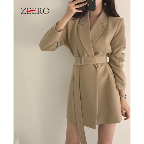 Autumn Blazer Feminino Sashes Long Sleeve Noched Black Blazer Coat Spring Jacket Plus Size Women Blazers Dress Ladies Outerwear
