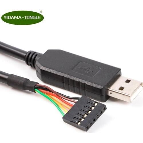 FTDI chip usb to 3.3v TTL UART serial cable, 6 way 0.1" pitch 2.54mm connector, 1.8m, TTL-232R-3V3-WE compatible