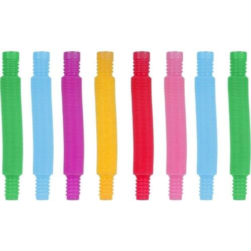 Colorful Plastic Pop Tube Coil ChildrenS Creative Magical ToysCircle Funny Toys Early Development Educational Folding Toy