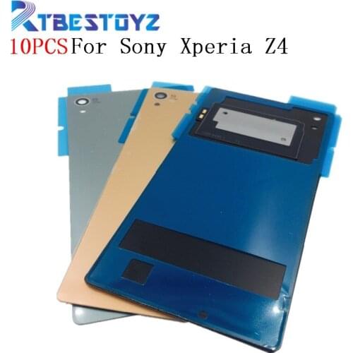 RTBESTOYZ 10PCS/Lot Back Glass Battery Cover For Sony Xperia Z4 Z3+ Z3 Plus E6553 Battery Back Door Cover Case Housing With NFC