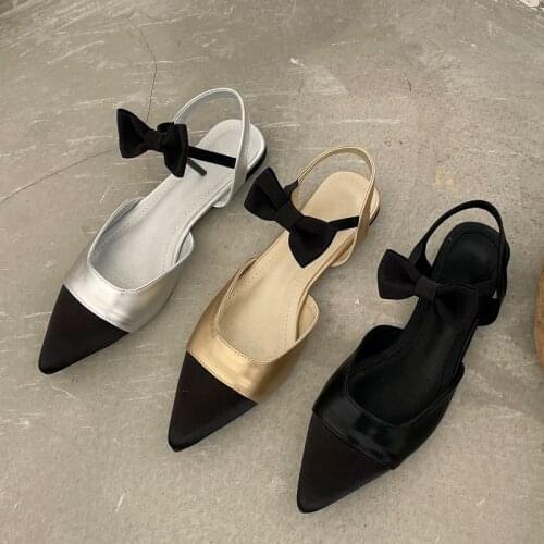 Women Sandals 2021 Fashion Bow knot Slingback Sandals Shoes Woman Casual Slip On Mules Ladies Flats Shoes New Female Flip Flops