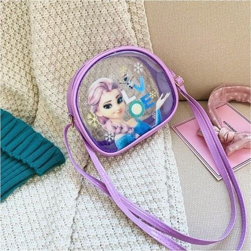 Disney cartoon Frozen Elsa Princess new cute girl shoulder bag messenger handbag children outdoor travel storage bag coin purse