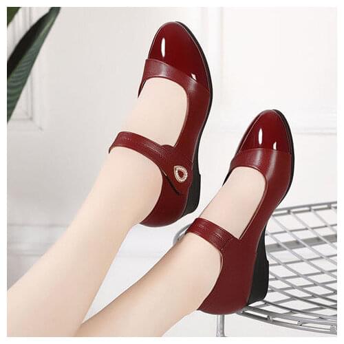 EAGSITY Wedges Mary Jane shoes ankle strap round toe fashion women shoes Female pumps wedding party