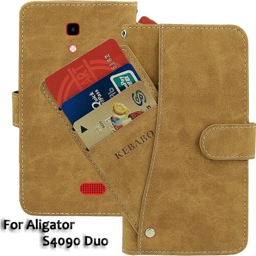 Vintage Leather Wallet Aligator S4090 Duo Case 4" Flip Luxury Card Slots Cover Magnet Phone Protective Cases Bags