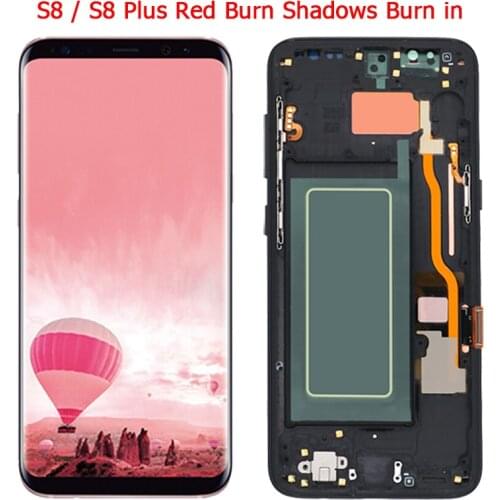 SUPER AMOLED S8 LCD For Samsung S8 PLUS LCD Display Touch Screen With Frame Assembly For S8 G950 G950F S8 PLUS G955 G955F LCD