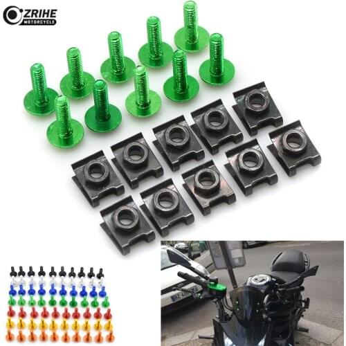 10 pcs 6MM CNC Universal Motorcycle Fairing body work Bolts Screws for honda CBR 1000 RR 1000RR CBR1000RR Cbr 600 yzf r3 MT07