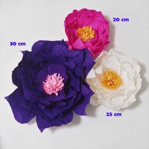 2018 Giant Crepe Paper Flowers Artificial Flowers Flores Artificiale 3PCS For Wedding & Event Backdrop Baby Nursery Shower