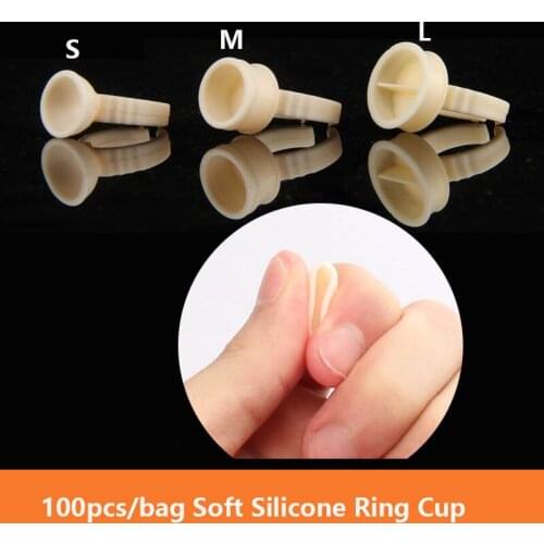 500pcs Yellow Silicone Pigment Rings Microblading Tattoo ink Cup Holder Permanent Makeup lnk Rings for Eyelash Extension S/M/L