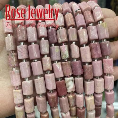 A+ Natural Faceted Red Rhodochrosite Stone Beads Cylinder Loose Spacer Beads For Jewelry Making DIY Bracelet Accessories 15