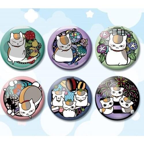 Anime Natsume Yūjin-chō Nyanko Sensei Madara Neko Cat 58mm Round Icons Badges