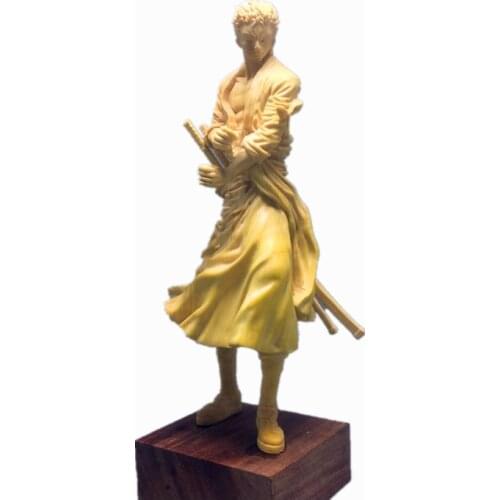 Anime One Piece Roronoa Zoro Luffy Son Goku Kakarotto Woodcarving Handmade Action Figure Juguetes Figures Collectible Model Toys