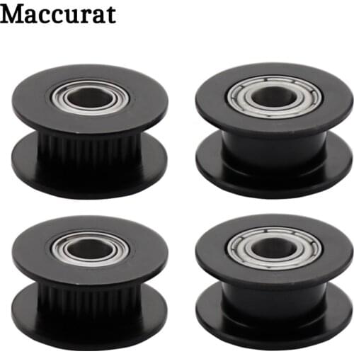 1PC 3D Printer Parts 2GT 20 Teeth Idler Pulley black color Width 6mm Bore 5mm with bearing for GT2 Timing belt synchronous Wheel