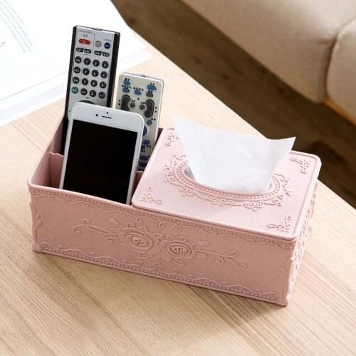 European carved tissue box living room coffee table tray home desktop napkin box tissue storage box