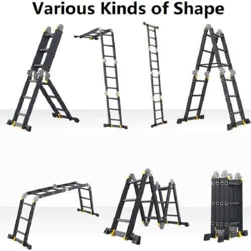 Engineering Ladder Multifunctional Folding Aluminum Alloy Thickened Home Lifting Tool Working Accessory Pullable Straight Stairs