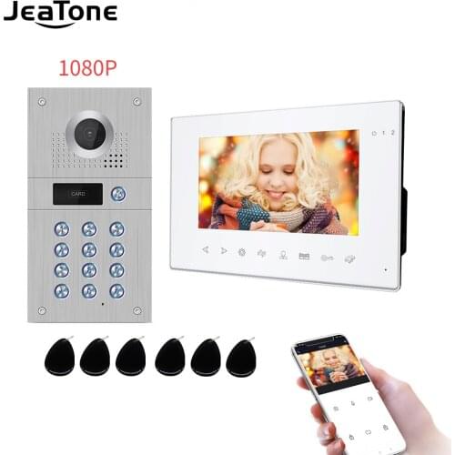 Jeatone 7'' WIFI Tuya Smart Video Door Phone Intercom System with 960P/AHD Doorbell Recording, Support Remote Unlock