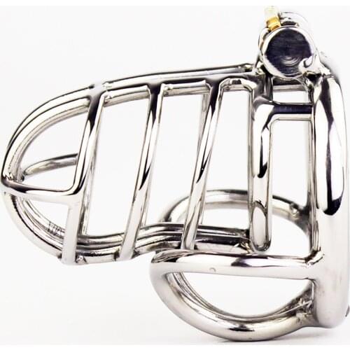 Stainless Steel Cock Cage With Scrotum Bondage Ring Male Chastity Belt Device Penis Lock Cock Ring Sex Toys For Men