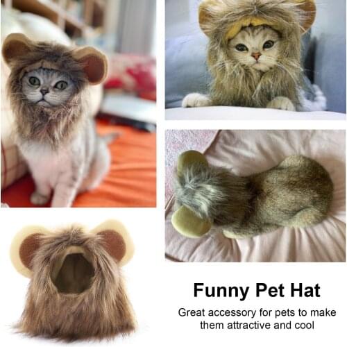 Cosplay Cat Clothes Pet Small Dog Cats Costume Lion Mane Wig Cap Hat for Cat Dogs Halloween Christmas Clothes Dress Pet Clothes