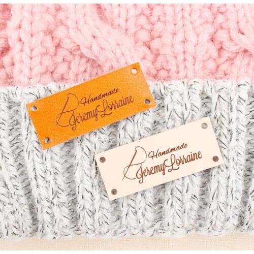 Leather Tags, personalized tags, knit labels, Custom Name, Handmade, Personalized Name, Name Tags (PB1629)