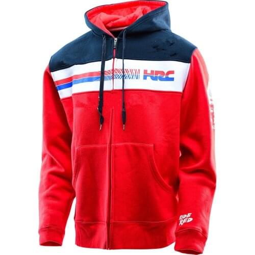 Red Motorbike Hoodie For Honda Motocross MTB Bike Off-road Sweatshirt Mens Tour Sport Casual Sweater