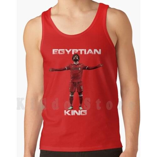 Mo Salah-Egyptian King Tank Tops Vest 100% Cotton Mo Salah Mohammed Anfield Football Soccer
