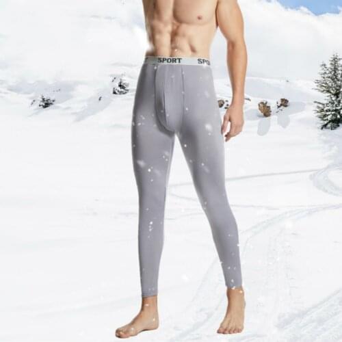 Men Thermal Underwear Warm Body Pants Fashion Letters Soft Buttoms