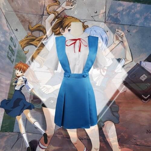 New Anime Evangelion Halloween Women Cosplay Asuka Langley Soryu Tokyo Ayanami Rei Costume School Uniform