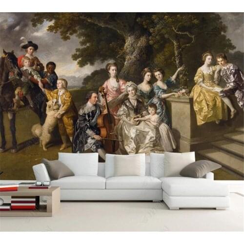 Beibehang Wallpaper customization 3D stereo mural European classical character oil painting TV background wall decoration