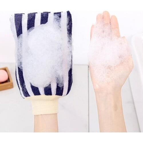 Exfoliating Mitt Vertical Stripes Bath Towels Bath Brushes Bath Glove Strong Rubbing Back Scrubber Shower Mud Removal Sponge