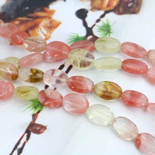 Oval Shape 10x14mm Pink multicolor watermelon tourmaline 15" 2pc/lot loose beads DIY women jewelry wholesale