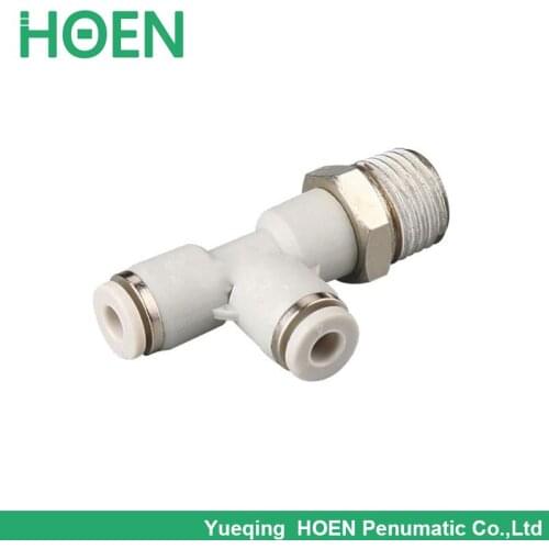PD4 02 4mm thread 1/4 joint 3 way pneumatic fitting Push In One touch tube quick pipe tee Quick Fitting PD4-02