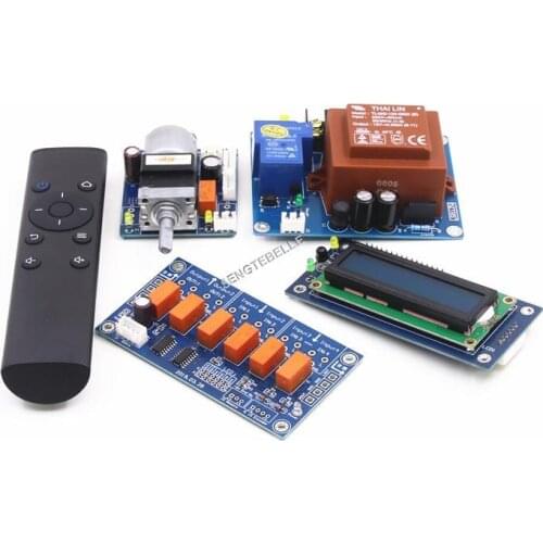 Hifi Motor potentiometer preamp board remote volume control board+display+AC230V transformer+input switch