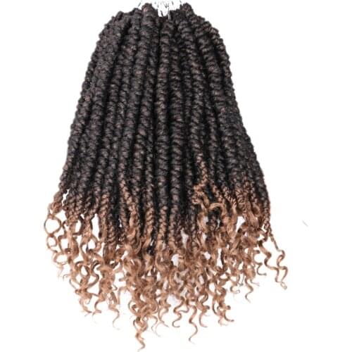 Natifah Pre-Twisted Passion Twist Crochet Braids 12 Inch Spring Bomb Twist Strands Crochet Hair Extensions Wholesale For Women