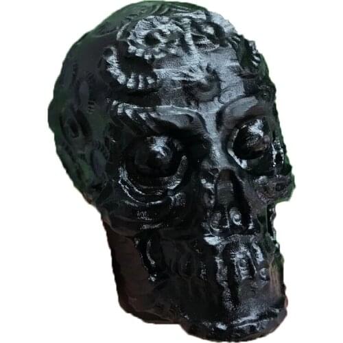 Natural Crystal Handcarved Obsidian Skull Reiki Mineral Quartz Restored Chakra Home Decor