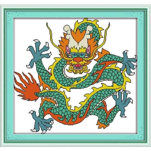 Joy sunday animals style Dragon hand embroidery cross stitch counted for Christmas home decorations