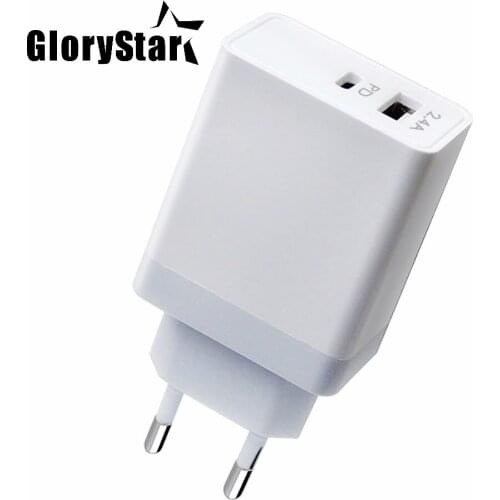 2.4A USB PD Type-C Quick Wall Travel Charger Power Adapter For iPhone X Samsung Xiaomi Fast Phone Charging QC3.0