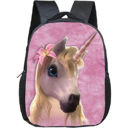 12 inch Cartoon Animal Unicorn Backpack For Kindergarten Girls Boys Children School Bags Kids Bookbag Rainbow Horse School Bag
