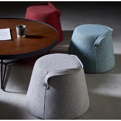 Nordic cloth shoes changing stool living room bedroom pudding stool linen round stool fashion household portable pier stool