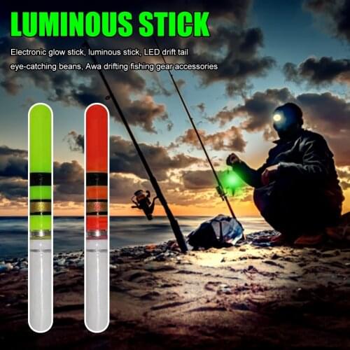 1Pcs Light Sticks Green / Red Work with CR322 Battery Operated LED Luminous Float Night Fishing Tackle рыбалка Accessories Tool