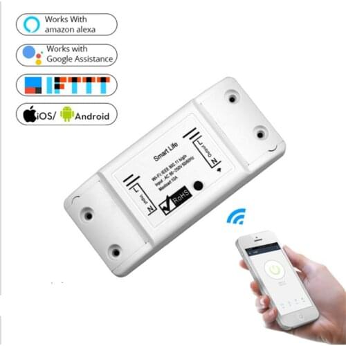 DIY WiFi Smart Light Switch Universal Breaker Timer Smart Life APP Wireless Remote Control Works with Alexa Google Home