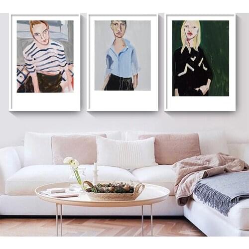 Vintage Abstract Characters Beauty Women Art Canvas Painting Fashion Nordic Poster Wall Pictures For Living Room Home Decor