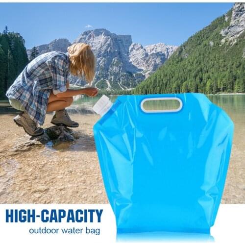 High Capacity Outdoor Water Bag 5/10L Folding Water Bag Canister PE Tasteless Safety Seal Lightweight Drinking Water Storage Bag