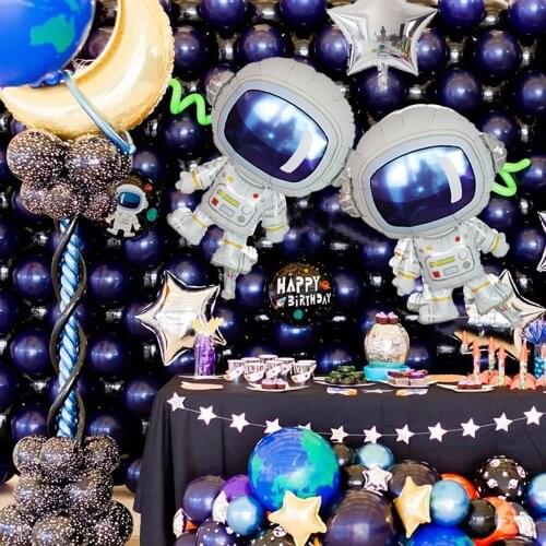Outer Space Party Astronaut balloons Rocket Foil Balloons Galaxy Theme Party Boy Kids Birthday Party Decor Favors helium globals