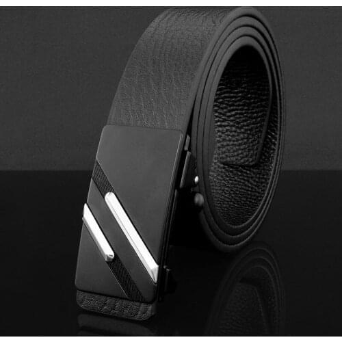 High Quality exquisite Toothless Automatic buckle belts men cow belt Waist Straps luxury brand Formal wear Casual fashion belt